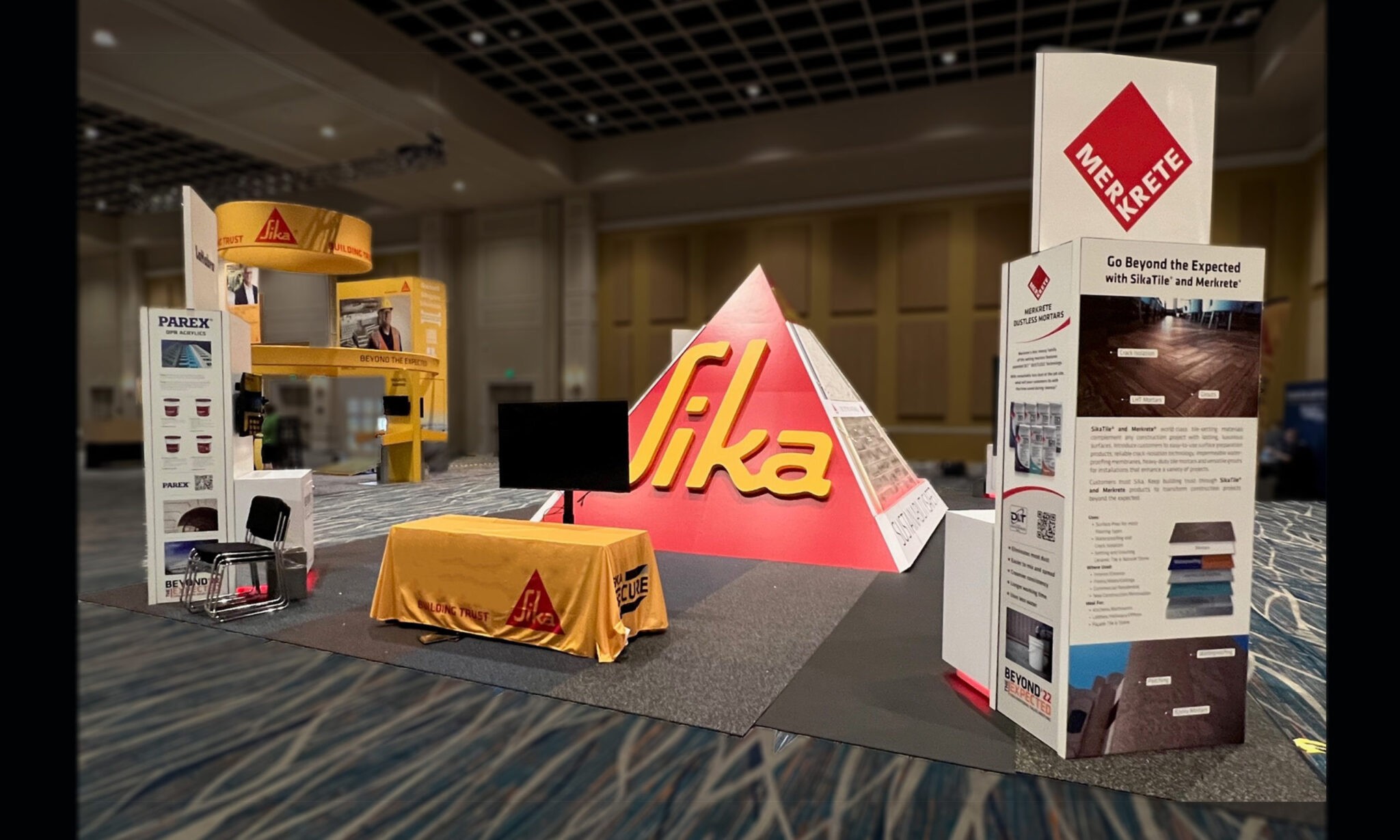 Sika pyramid trade show booth