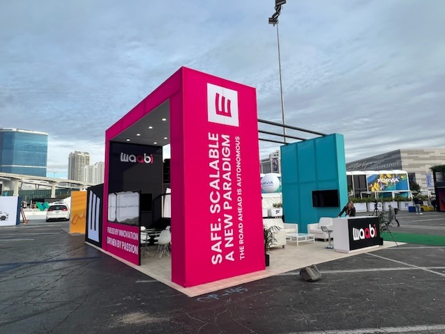 Waabi trade show booth at the Consumer Electronics Show CES