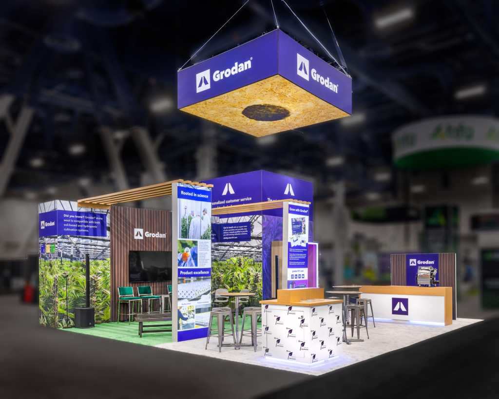 Grodan trade show booth with sustainable materials 