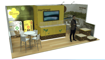 Hortimed 10x20 trade show booth rendering